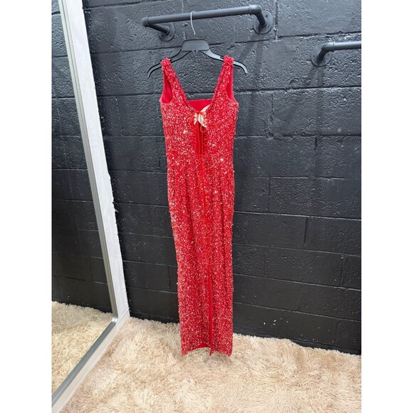 Albina Dyla Long Red Dress - Picture 4 of 6